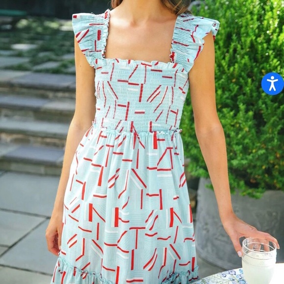 NWT Tuckernuck Rory Flutter Sleeve Dress in Blue, Size Small - Picture 1 of 7